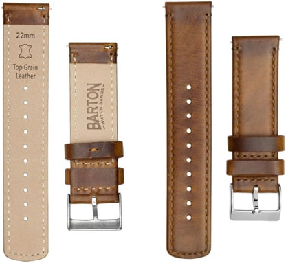 BARTON WATCH BANDS - Top Grain Leather Watch Bands Compatible with Apple Watch Models - 1, 2, 3, 4, 5, 6, 7, 8, 9, 10, SE, Ultra & Ultra 2