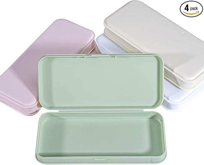 4 Pieces Plastic Storage Personal Box for Nail, Nail Implement Storage Box Organizer Case Manicure Tool Box for Nail Pedicure Supply Tools (B-multicolor)