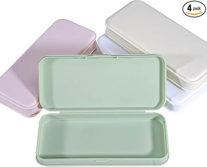 4 Pieces Plastic Storage Personal Box for Nail, Nail Implement Storage Box Organizer Case Manicure Tool Box for Nail Pedicure Supply Tools (B-multicolor)