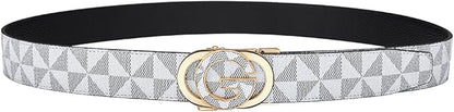 VANNANBA Mens Ratchet Belts Genuine Leather Designer Belt with Automatic Buckle Alloy Gift for Men