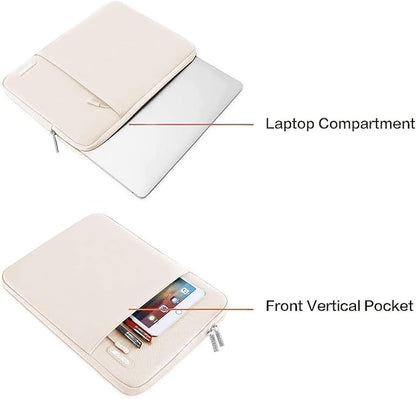 MOSISO Laptop Case 15 inch, 15 inch Laptop Sleeve Compatible with MacBook Air M5 A3448 M4 A3241 M3 A3114 M2 A2941 2026-2023, Dell XPS, Polyester Vertical Computer Sleeve Bag with Pocket, Sand
