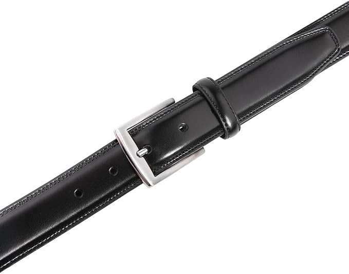 Mens Genuine Leather Dress Belt for Men, Handmade, 100% Cow Leather,Classic Casual and Business Belt Prong Buckle