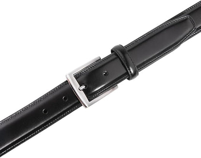 Mens Genuine Leather Dress Belt for Men, Handmade, 100% Cow Leather,Classic Casual and Business Belt Prong Buckle