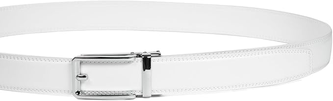 Founders & C Men's Leather Ratchet Comfort Click Belt Dress with Slide Buckle -Adjustable Trim to Fit
