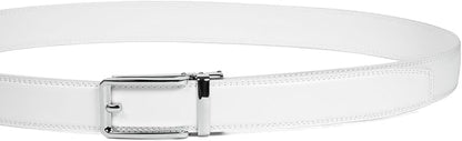 Founders & C Men's Leather Ratchet Comfort Click Belt Dress with Slide Buckle -Adjustable Trim to Fit