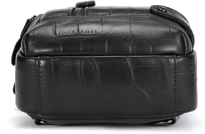 Sling Bag for Men Genuine Leather Chest Bag Crossbody Backpack Travel Hiking Outdoor Sports