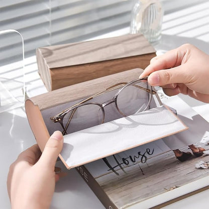 Philley Dual Glasses Case 2-in-1 PU Leather Hard Shell Double Eyeglasses case for Women & Men