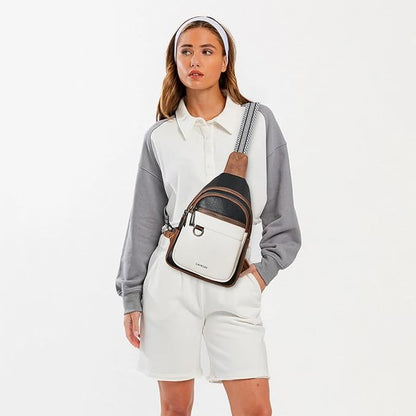 Leresas 7L Sling Bag for Women Men Vegan Leather Crossbody Bags Fanny Pack Purse Backpack Over Shoulder Bag Travel Anti Theft