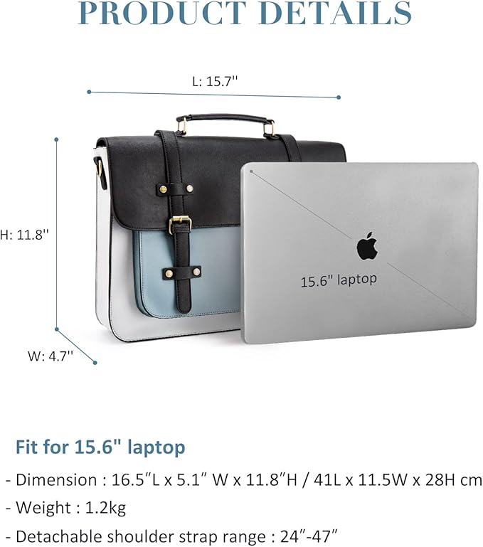ECOSUSI Laptop Bag for Women Vegan Leather Messenger Bag Fashion Briefcase Computer Satchel Bag