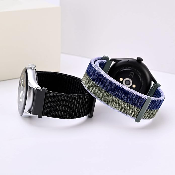 ANNEFIT Nylon Sport Loop Watch Bands, 2 Packs Quick Release Adjustable Strap 16mm 18mm 19mm 20mm 21mm 22mm 24mm