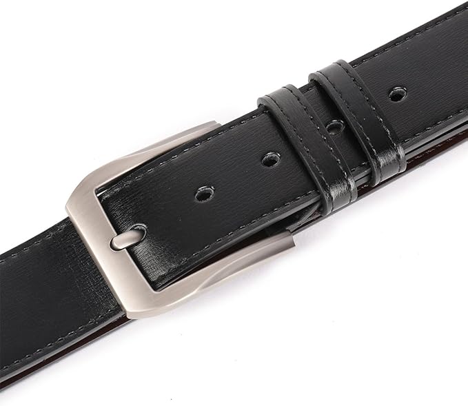 beltox fine Men’s Casual Leather Jeans Belts 1 1/2” Wide 4MM Thick Alloy Prong Buckle Work Dress Belt for Men