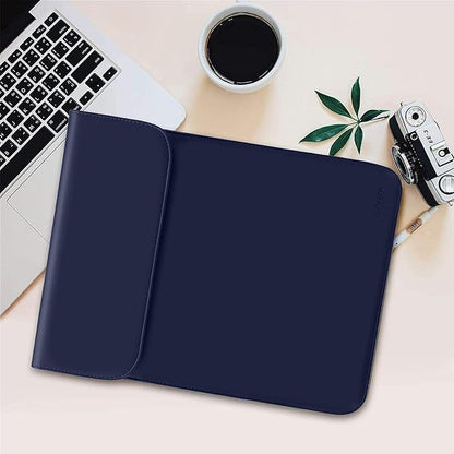 MOSISO Laptop Case 13.3 inch, 13-13.3 inch Laptop Sleeve Compatible with MacBook Neo 13 A18 Pro A3404 /Air 13/Pro 13/Pro 14 M5 M4 M3 M2 M1, Faux Suede Leather Case with Small Bag, Navy Blue