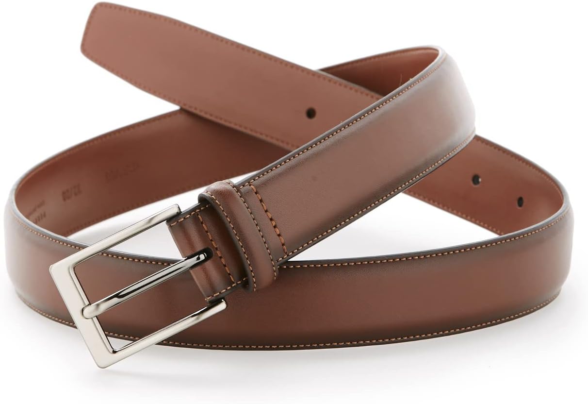 Perry Ellis Men's Portfolio Amigo Leather 1.25" Width Dress Belt (Available in Big & Tall)