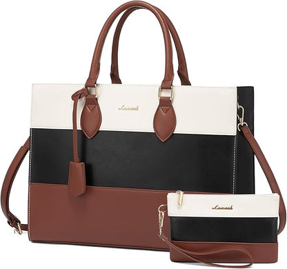 LOVEVOOK Laptop Tote Bag for Women, Work Totes Business Office Computer Briefcase with Clutch Purse
