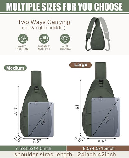 Pritent Crossbody Bags for Women Men Trendy Sling Bag Backpack Casual Chest Bag with Convertible Shoulder Strap