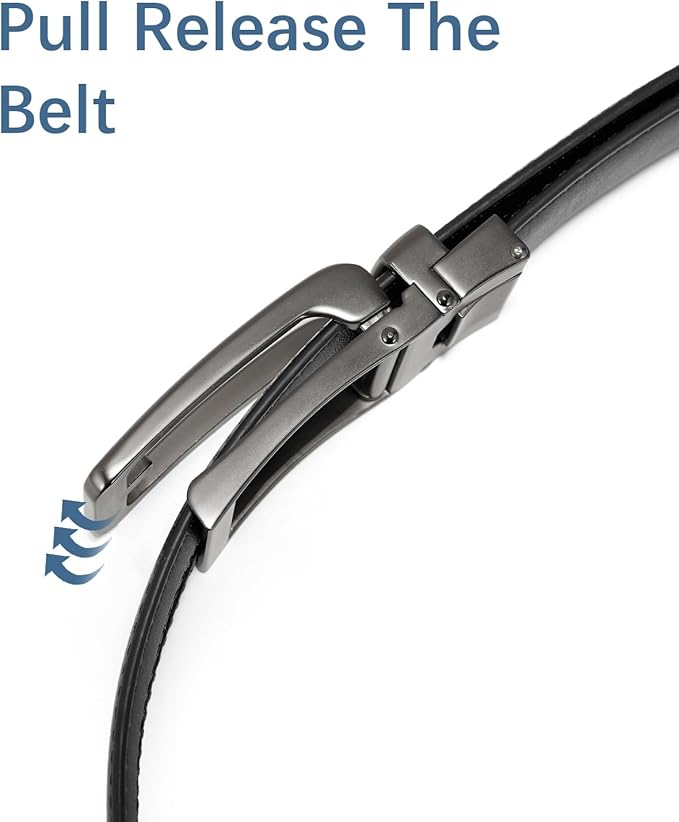 BOSTANTEN Ratchet Leather Belt For Men 2 Pack Dress and Casual with Adjustable Buckle, Trim to Fit
