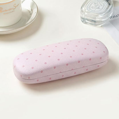 Glasses Case Hard, Cute Sunglasses Case for Women Leather Protective Case for Eyeglass with Cleaning Cloth