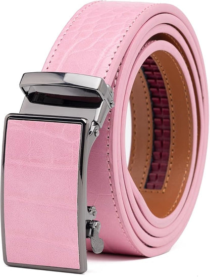 Fabio Valenti Mens Belt,Ratchet Belt Dress with 1 3/8" Genuine Leather with Easier Adjustable Buckle, Trim to Fit