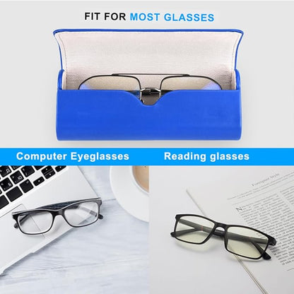 RayLove Glasses Case Hard Shell, Travel Sunglasses Case, Leather Hard Eyeglass Case for Women, Reading Glasses Case for Men