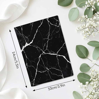 Black Marble Passport Holder for Travel Abstract Tile Texture Crack PU Leather Passport Cover Wallet Cute Passport Card Holder for Women and Men