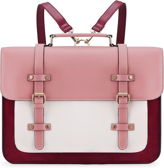 ECOSUSI Laptop Bag for Women Vegan Leather Messenger Bag Fashion Briefcase Computer Satchel Bag