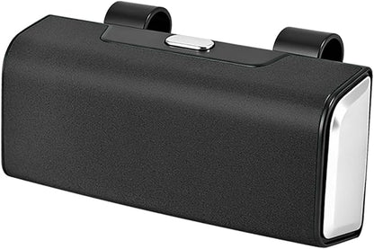 Car Sunglasses Holder for Sun Visor, Button Leather Eyeglass Hanger and Interior Storage Box