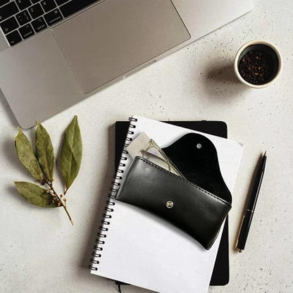 LogHog Portable Leather Glasses Case,Flexible Sunglasses Pouch Slim Case for Women Men Horizontal Eyeglass Case