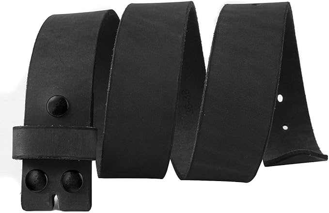 NPET Men's Full Grain Leather Belt Vintage Distressed Style with Snap-On Strap 1 1/2" Wide without Buckle