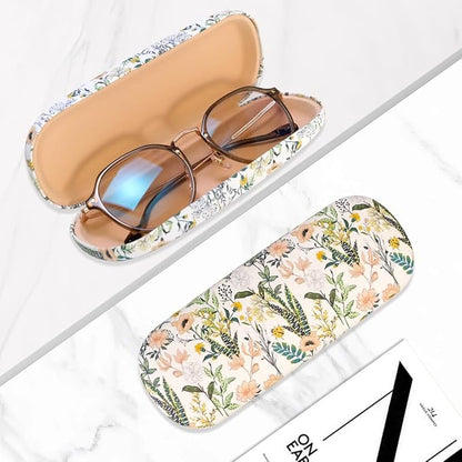 PERFECTSIGHT Hard Shell Eyeglasses Case, PU Leather Protective Glasses Case, Cute Eyeglass Case for Women Men Girls