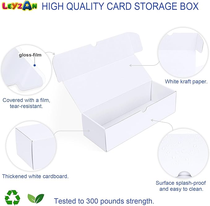 Trading Card Storage Boxes, 12 Pack 600 Count Cardboard Card Organizer for MTG, TCG & Sports Cards, Fits Sleeved Cards, Bulk Card Storage for Trading Card Collections