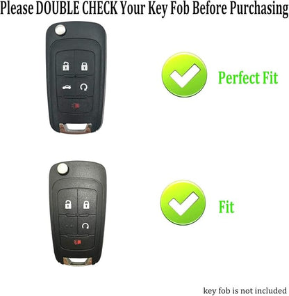 TPU Protective Key Fob Cover Case Compatible with 2010-2019 Chevy Equinox,2011-2016 Cruze Malibu Camaro Trax Impala Sonic Buick Lacrosse Regal Verano Trunk Keyless Entry Key Fob (Green)