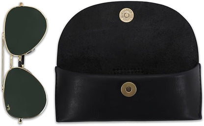 Leather Sunglasses Case Genuine Eyeglass Holder Reading Glasses Protector Vintage Eyewear Storage for Men and Women