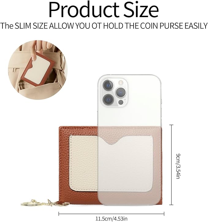 GAEKEAO Wallet Women RFID Blocking Small Bifold Vegan Leather Ladies Mini Purse with ID Window Zipper Change Pocket