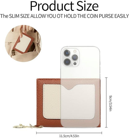 GAEKEAO Wallet Women RFID Blocking Small Bifold Vegan Leather Ladies Mini Purse with ID Window Zipper Change Pocket