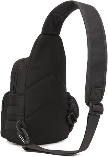 Hebetag Leather Sling Bag Crossbody Backpack for Men Women Travel Outdoor Camping