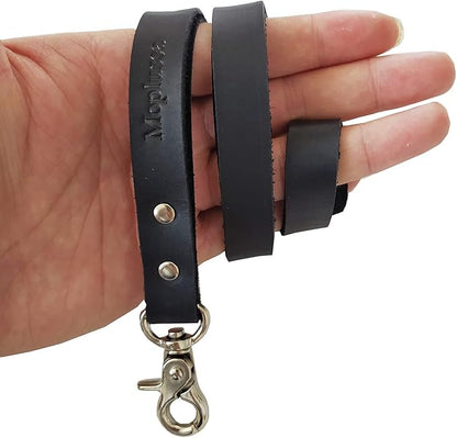 Genuine Leather Lanyards For Id Badges Holder And Keys Boho Neck Lanyard With Clip For Women Men Office Teachers