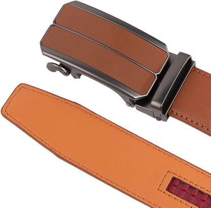 Fabio Valenti Mens Belt,Ratchet Belt Dress with 1 3/8" Genuine Leather with Easier Adjustable Buckle, Trim to Fit