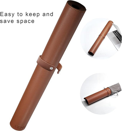CENNBIE Leather Desk Mat,55" x 19.6" Extra Large Desk Pad Blotter Protector, Extended Non-Slip Mouse Pad, Waterproof PU Leather Desk Mat on top of desks Large for Office and Home (Brown)