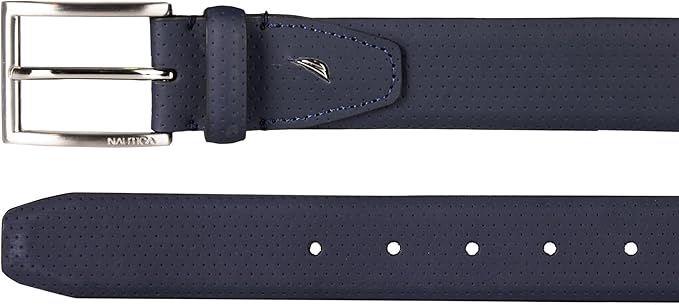 Nautica Men's Dress Leather Belt for Suits and Pants | Classic | Business | Fashion | Adjustable | Metal Buckle