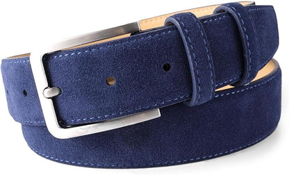 Men's Belt Casual Genuine Leather Suede Belts for Men 1 3/8" Wide Elegant Golf Dress Belt
