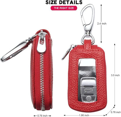 Universal Premium Car Key Fob Case Genuine Leather Car Smart Key fob Holder for Remote Key Fob
