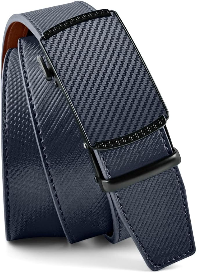 DOOPAI Belt Men, Ratchet Dress Adjustable 1 3/8" Sliding Leather Designer, Size Length Can be Cut, with Gift Box