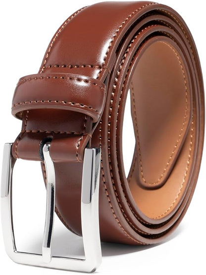 Fabio Valenti Genuine Leather Dress Belts For Men - Mens Belt For Suits, Jeans, Uniform With Single Prong Buckle
