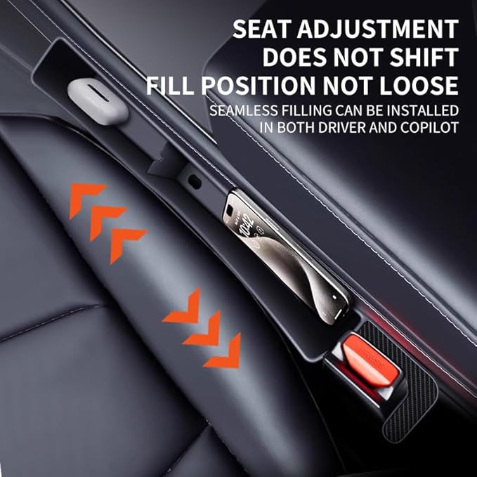 Car Seat Gap Filler Organizer 2 Pack, Gap Filler Organizer For Car, Between Seats And The Console To Stop The Small Items From Dropping (Beige)