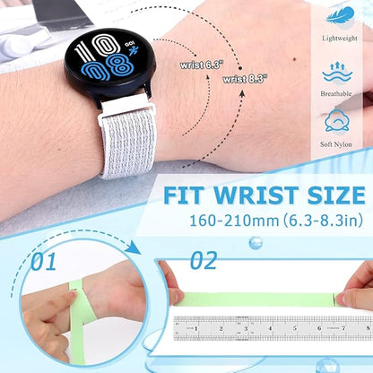 20mm Nylon Quick Release Band Compatible with Samsung Galaxy Watch 7 6 5 4 40mm 44mm/Garmin Vívoactive 6/5/3/3 Music/Forerunner 570 42mm/55/158/165/245/645/Amazift Active 2/Active/T-Rex 3 Pro 44mm