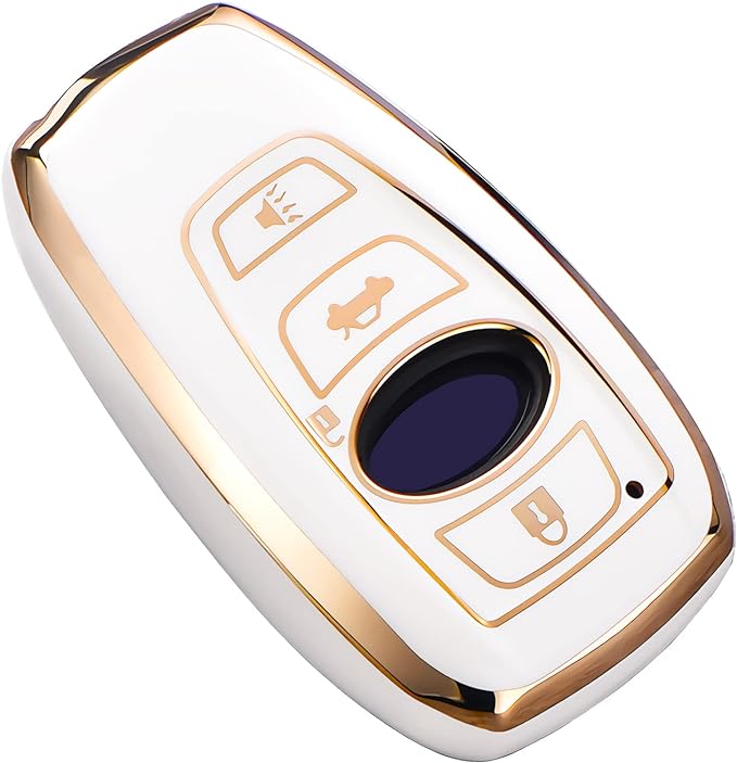 for Subaru Key Fob Cover, for Forester Outback BRZ Legacy CrossTrek Premium Soft TPU 360 Degree Protection Key Case Remote Key Holder (Ivory)