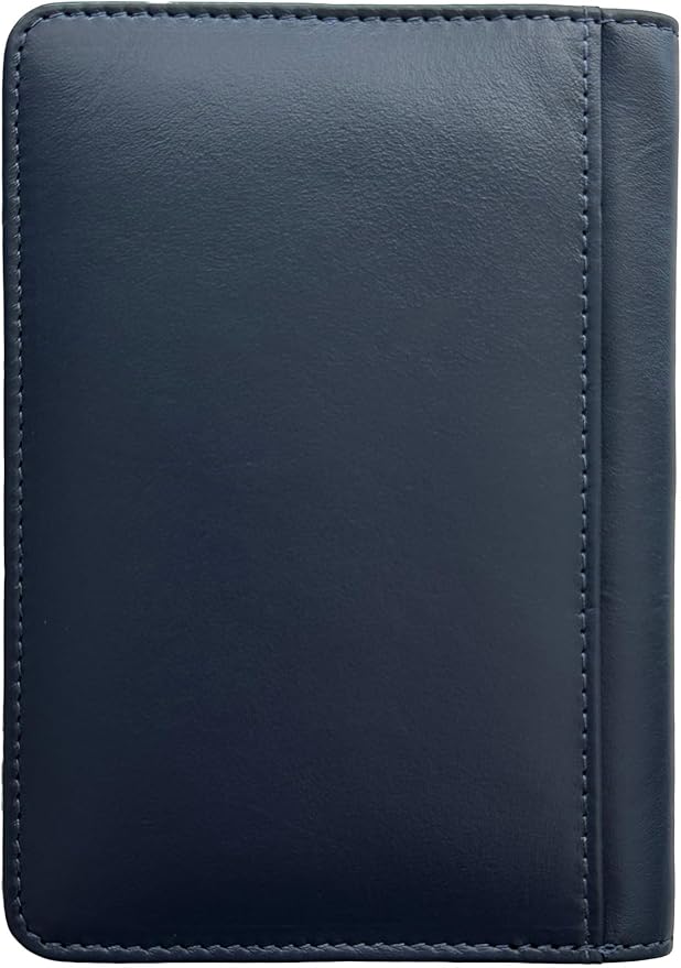 Navy Basic Genuine Leather RFID Passport Cover