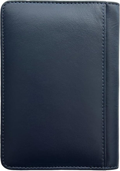 Navy Basic Genuine Leather RFID Passport Cover