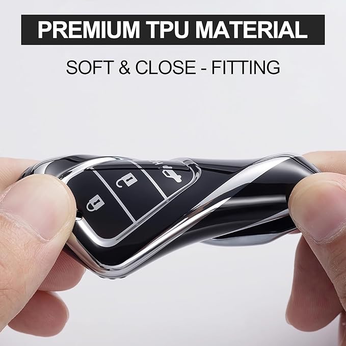 Key Fob Cover for Honda - Premium Soft TPU Shell Full Protection Case with Keychain, Fits Accord Civic HR-V CR-V Pilot Passport, Purple 4-Button