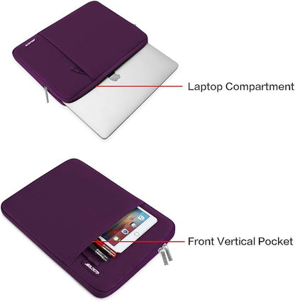 MOSISO Laptop Case 14 inch, 14 inch Laptop Sleeve Compatible with HP Lenovo Dell ASUS Acer, HP Stream, Dell Latitude, Lenovo IdeaPad, Polyester Vertical Computer Sleeve Bag with Pocket, Magenta Purple